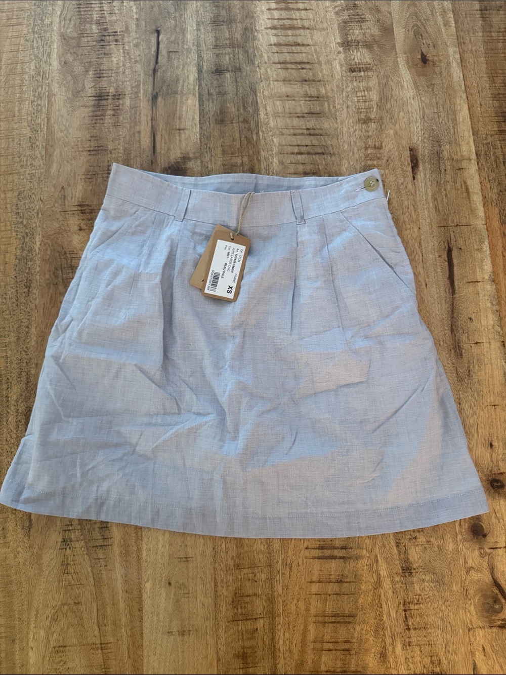 APC A.P.C. 100% cotton Jupe Chic Light Blue Cotton Mini Skirt with pockets XS